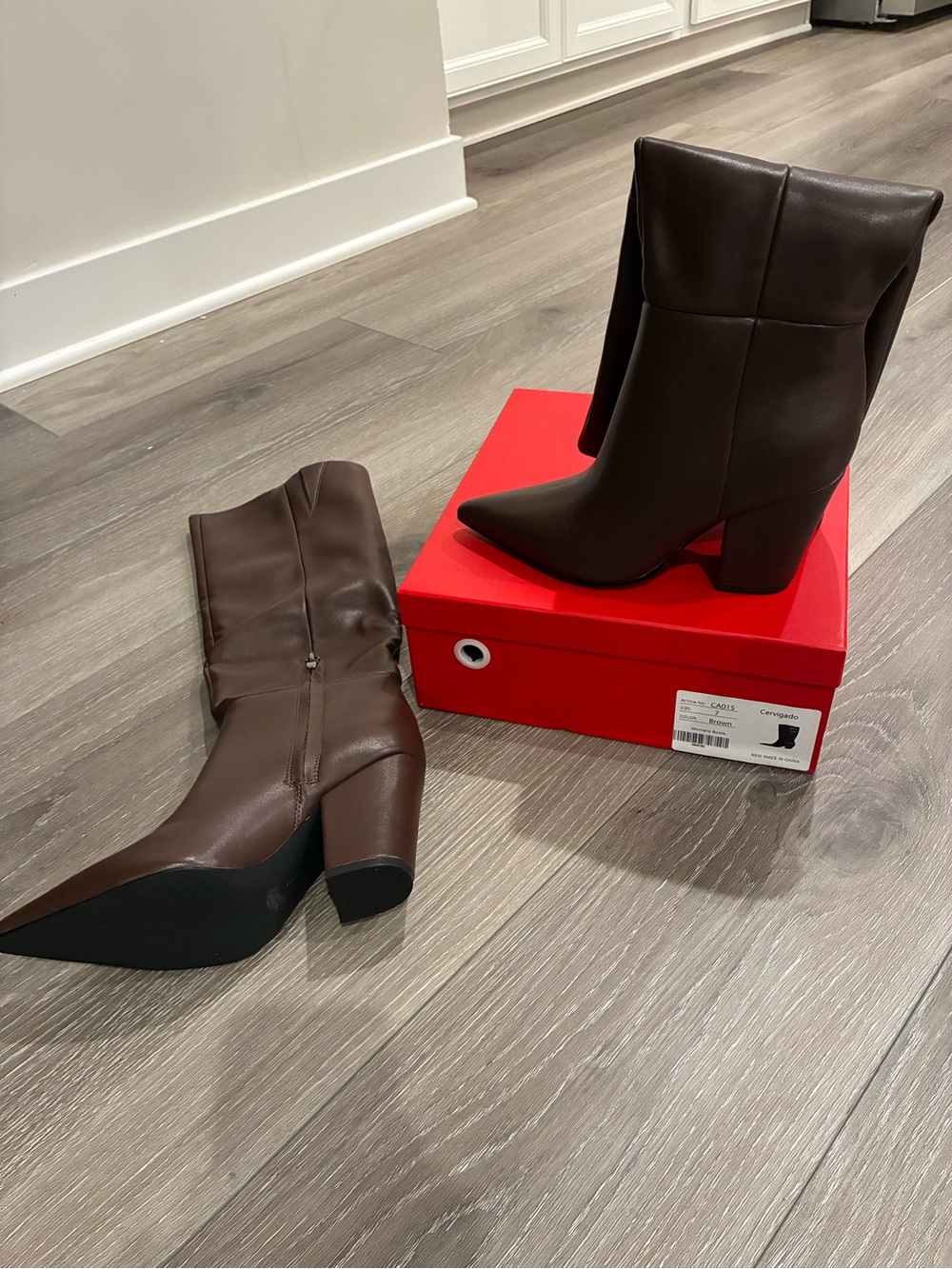 Brown Pointed-Toe Boots - Women